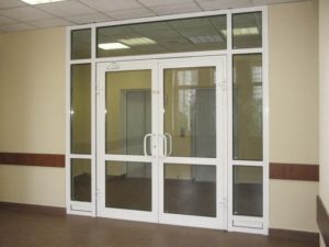Противопожарная стеклянная алюминиевая дверь EIW-45